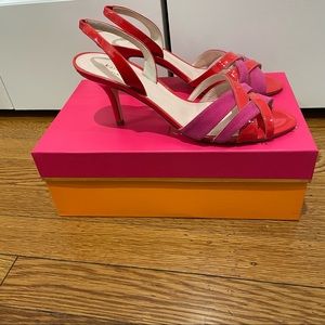Kate Spade Pink & Red Sasha Slingback Pumps Sz 8